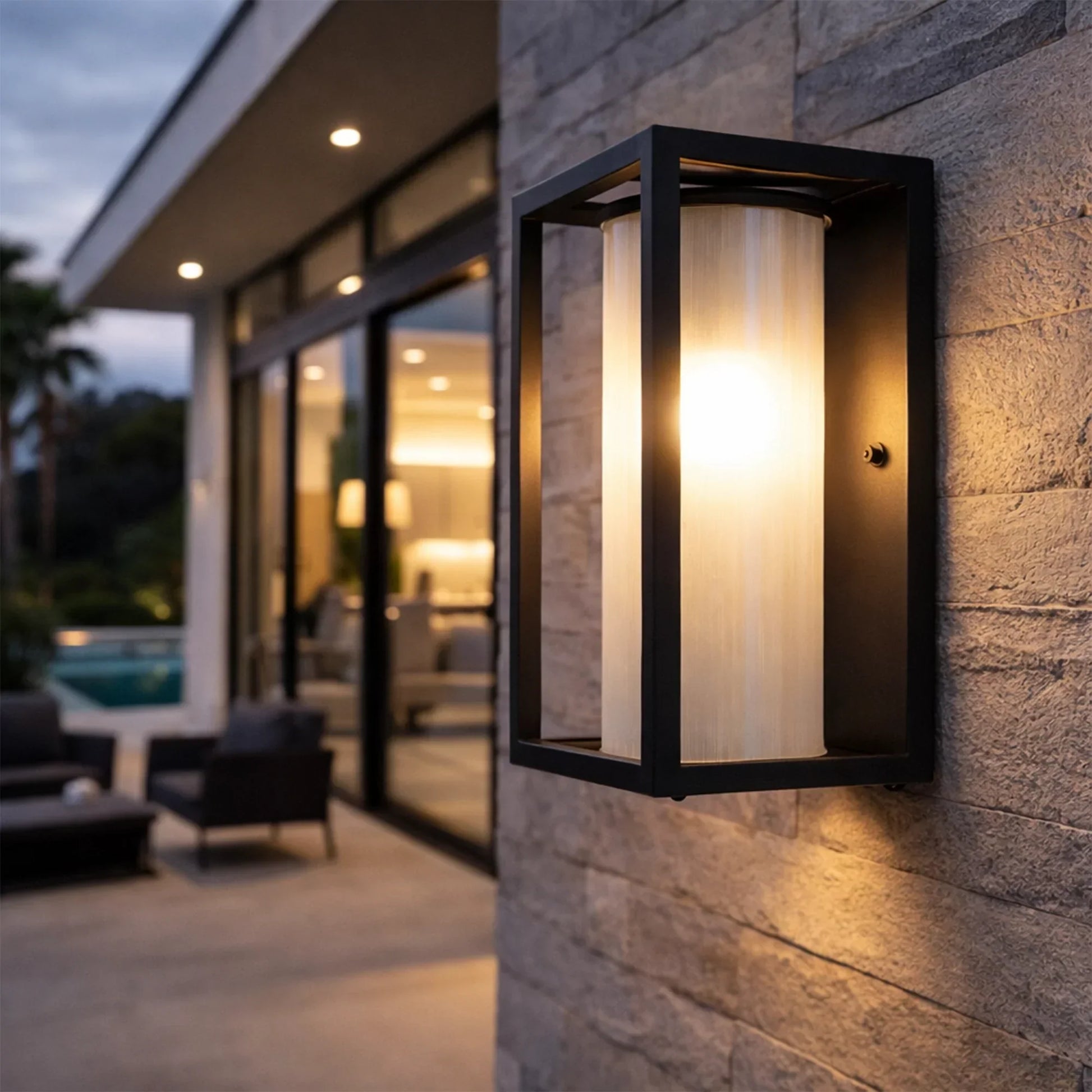 The Lighting Club up facing lantern Luno Square Box Outdoor Wall Lantern - Black L255 BLACK 6007226045413