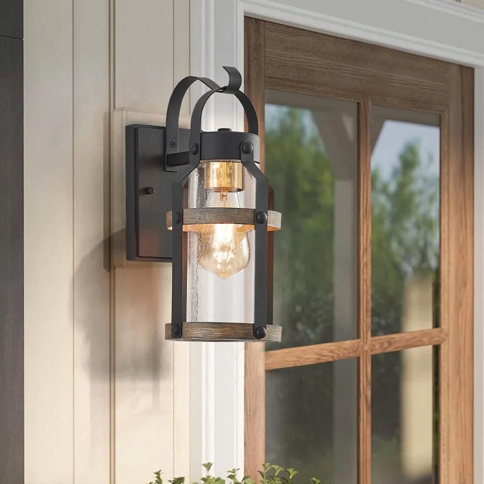 The Lighting Club Outdoor Light Belle Reve Outdoor Lantern Light with Speckled Glass L525 BLACK 6007226080735