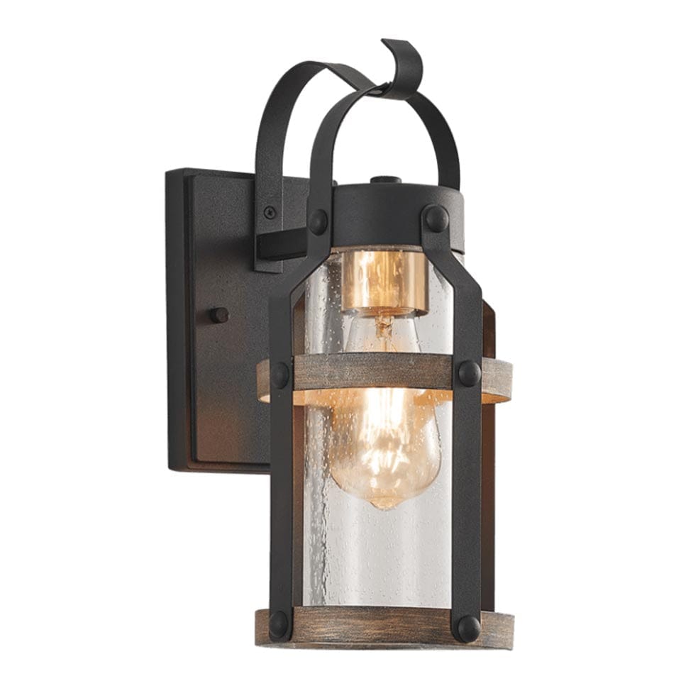 The Lighting Club Outdoor Light Belle Reve Outdoor Lantern Light with Speckled Glass L525 BLACK 6007226080735