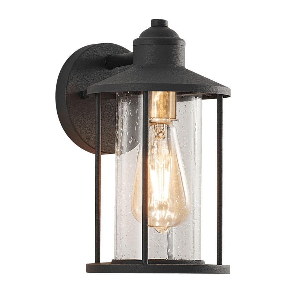 The Lighting Club Outdoor Light Stockton Outdoor Lantern Light with Speckled Glass L526 BLACK 6007226080742
