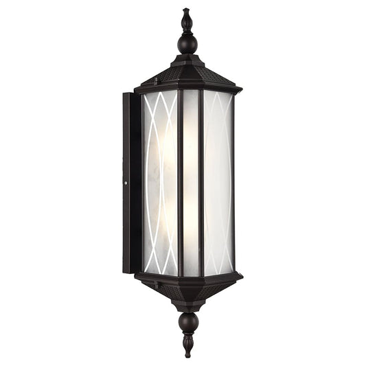 The Lighting Club Outdoor Light Patterned Frosted Glass Outdoor Light L543 BLACK 6007226082500