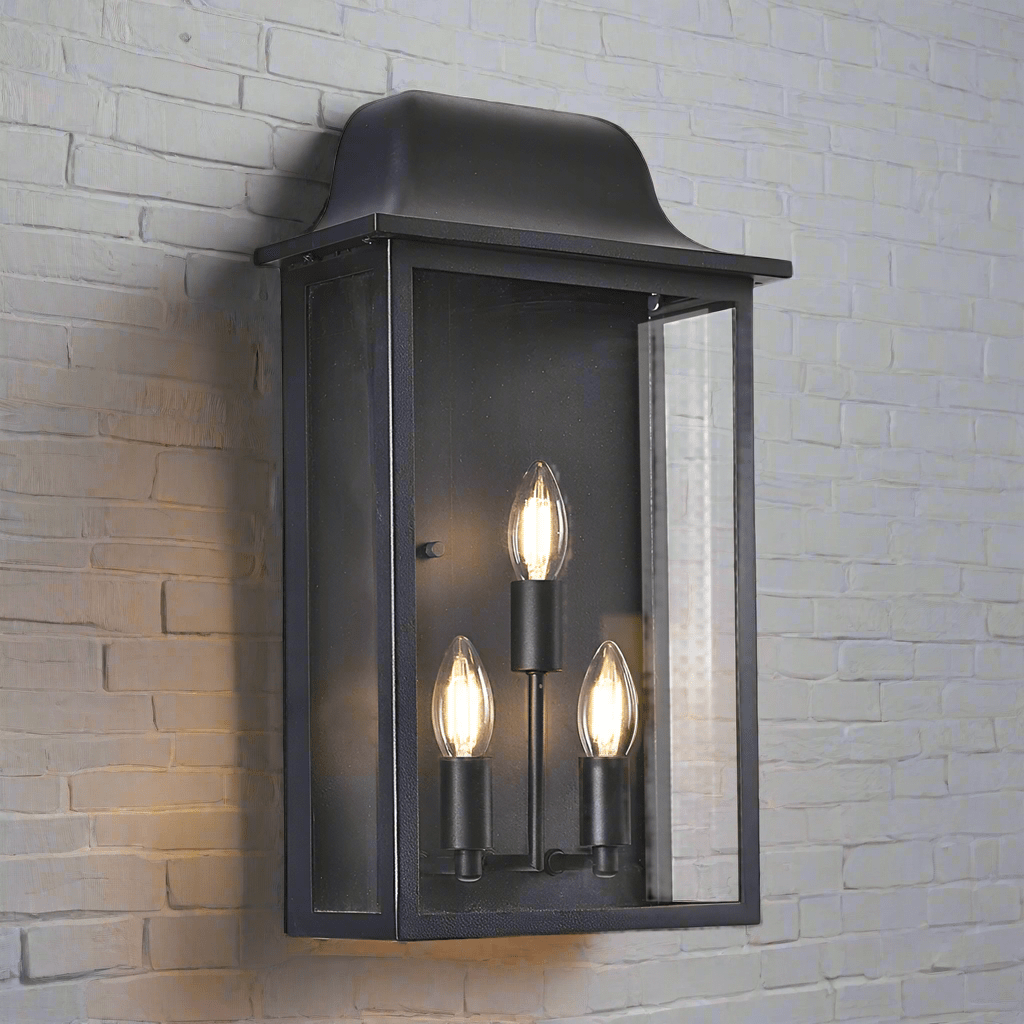 The Lighting Club Wall Light Christina Metal and Glass Outdoor Light Black L582 BLACK 6007226087260
