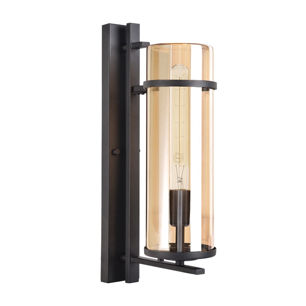 The Lighting Club Wall Light Raquel Metal and Glass Outdoor Wall Light L585 BLACK 6007226087291