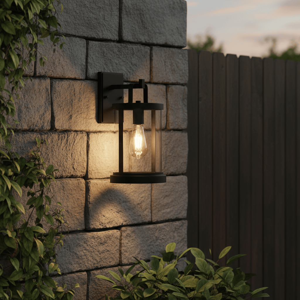 The Lighting Club outdoor wall light Gabriel Metal and Glass Outdoor Wall Light - Black L623 BLACK 6007226089332