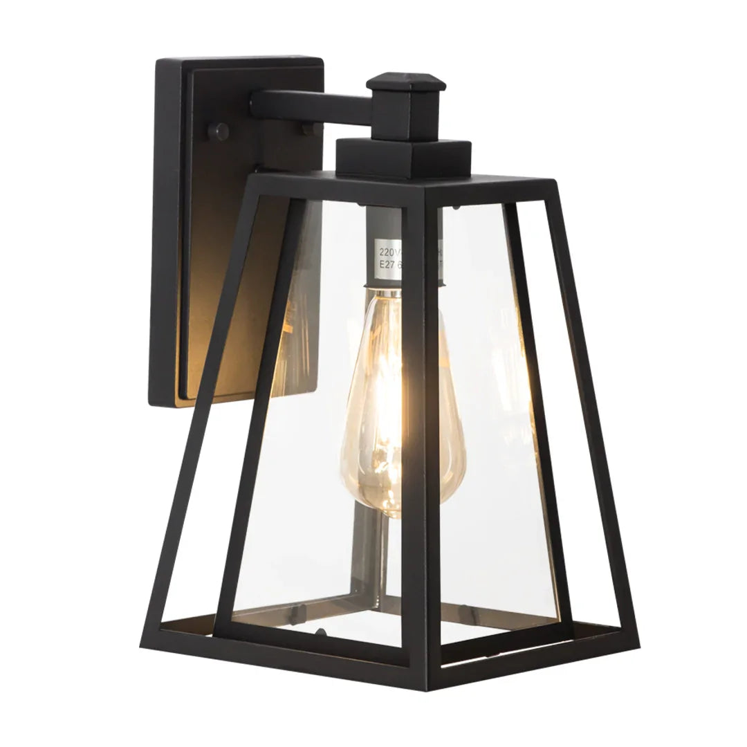 The Lighting Club outdoor wall light Trapezoid Metal and Glass Outdoor Wall Light - Black L627 BLACK 6007226089370