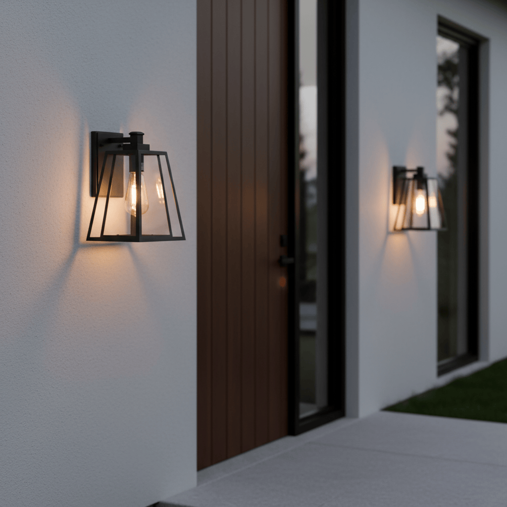 The Lighting Club outdoor wall light Trapezoid Metal and Glass Outdoor Wall Light - Black L627 BLACK 6007226089370