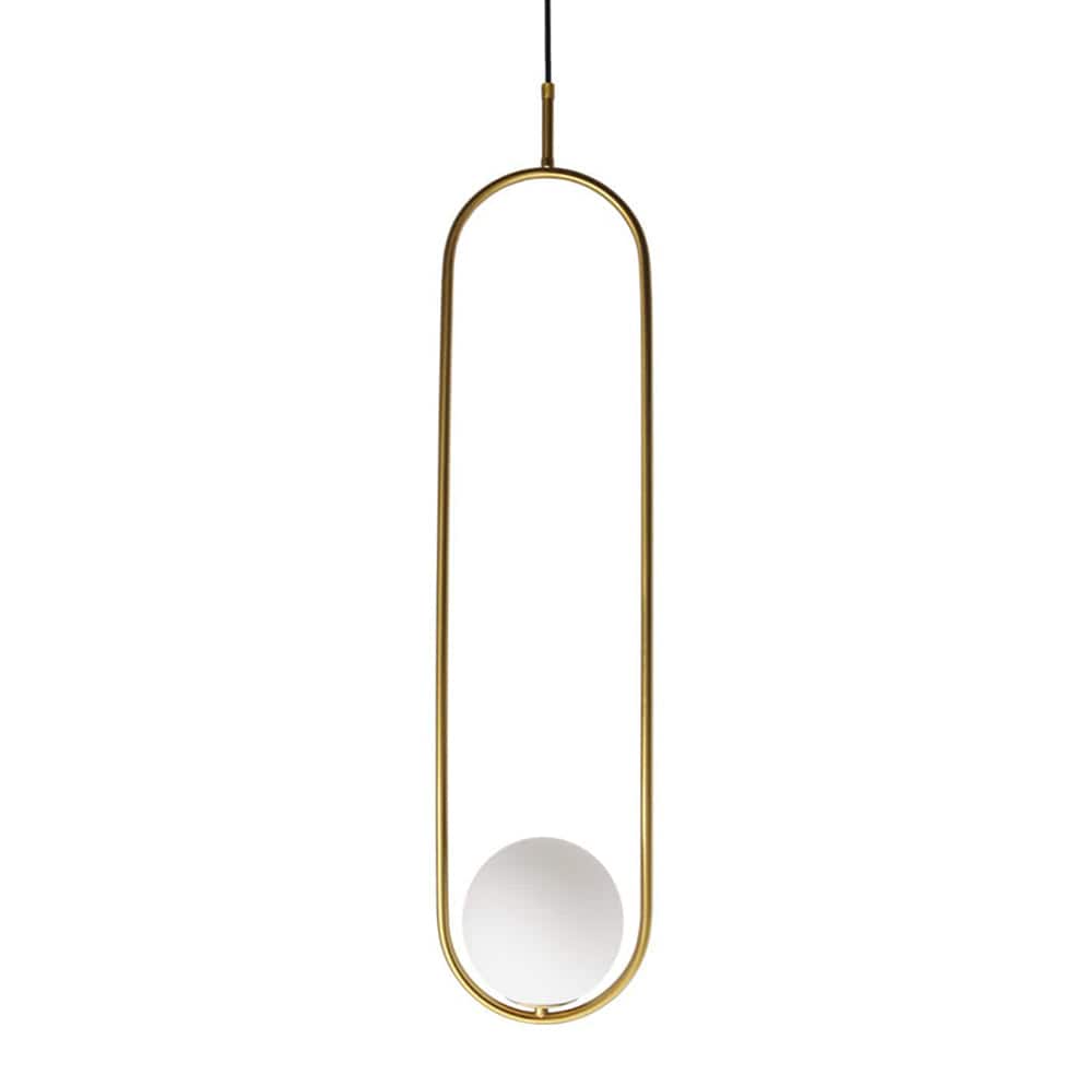 The Lighting Club Gold Luna Oval Pendant Light Opal Glass Black | Gold LW-KLCH-1100/GD