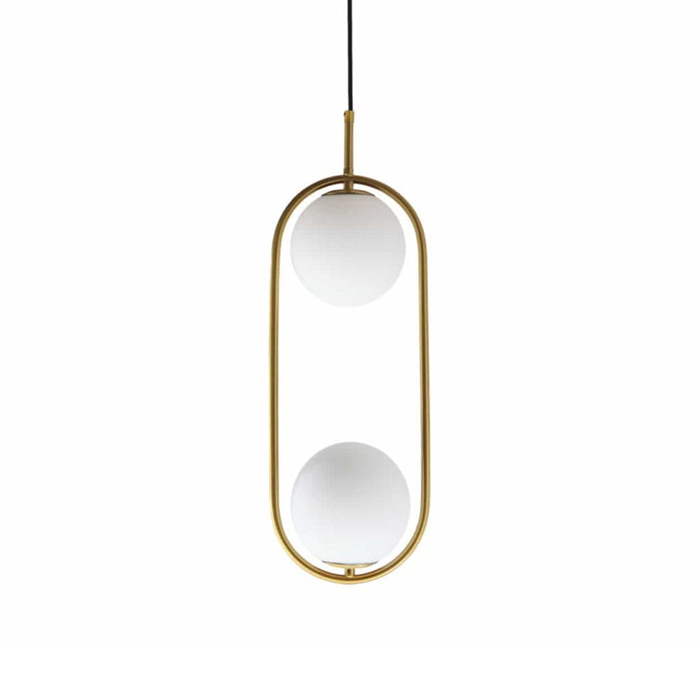 The Lighting Club Gold Luna Oval 2 Light Pendant Black | Gold LW-KLCH-1200/GD