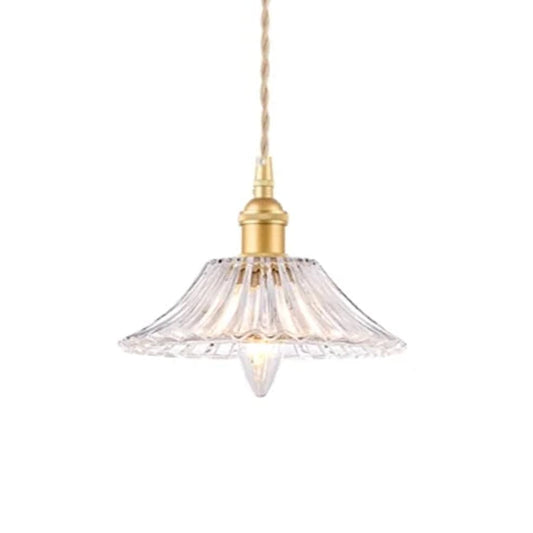 The Lighting Club Lighting Fixtures Vintage Vogue Cut Glass Pendant Light Satin Gold LW-KLCH-4162