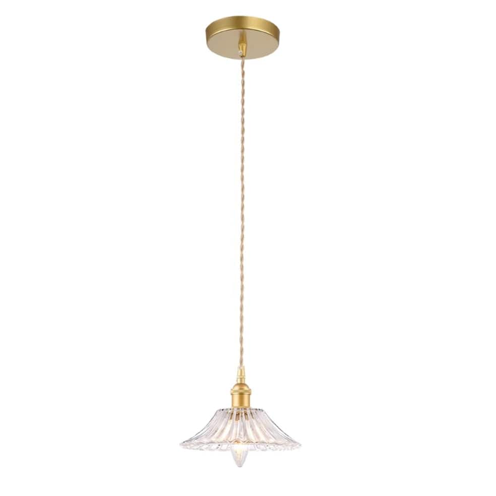 The Lighting Club Lighting Fixtures Vintage Vogue Cut Glass Pendant Light Satin Gold LW-KLCH-4162