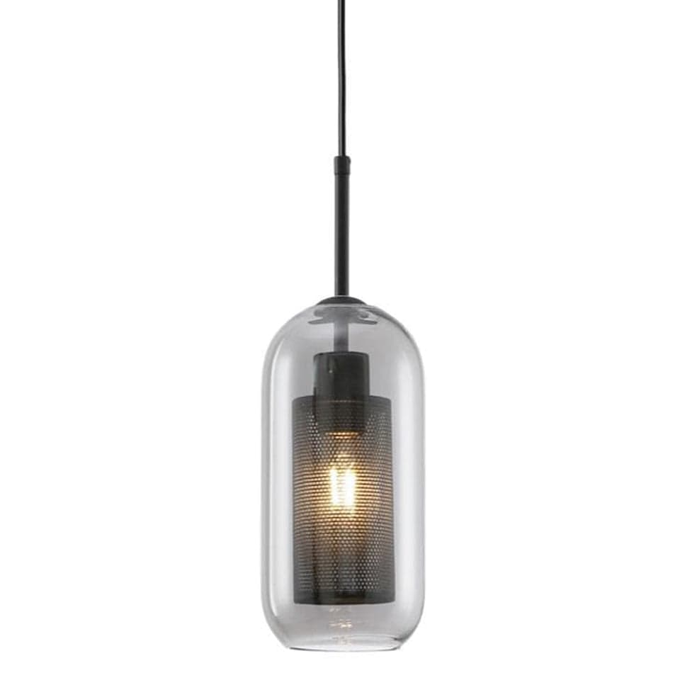 The Lighting Club Black New York Cylinder Glass Pendant LW-KLCH-5118/SM