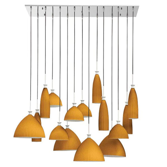 The Lighting Club Pendant Orange Fanatic Glass 15 Cluster Pendant Light M-KLCH-5011-15O
