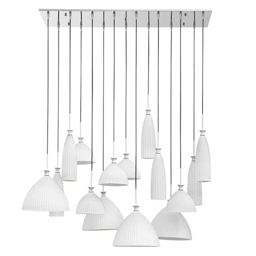 The Lighting Club Pendant White Fanatic Glass 15 Cluster Pendant Light M-KLCH-5011-15W