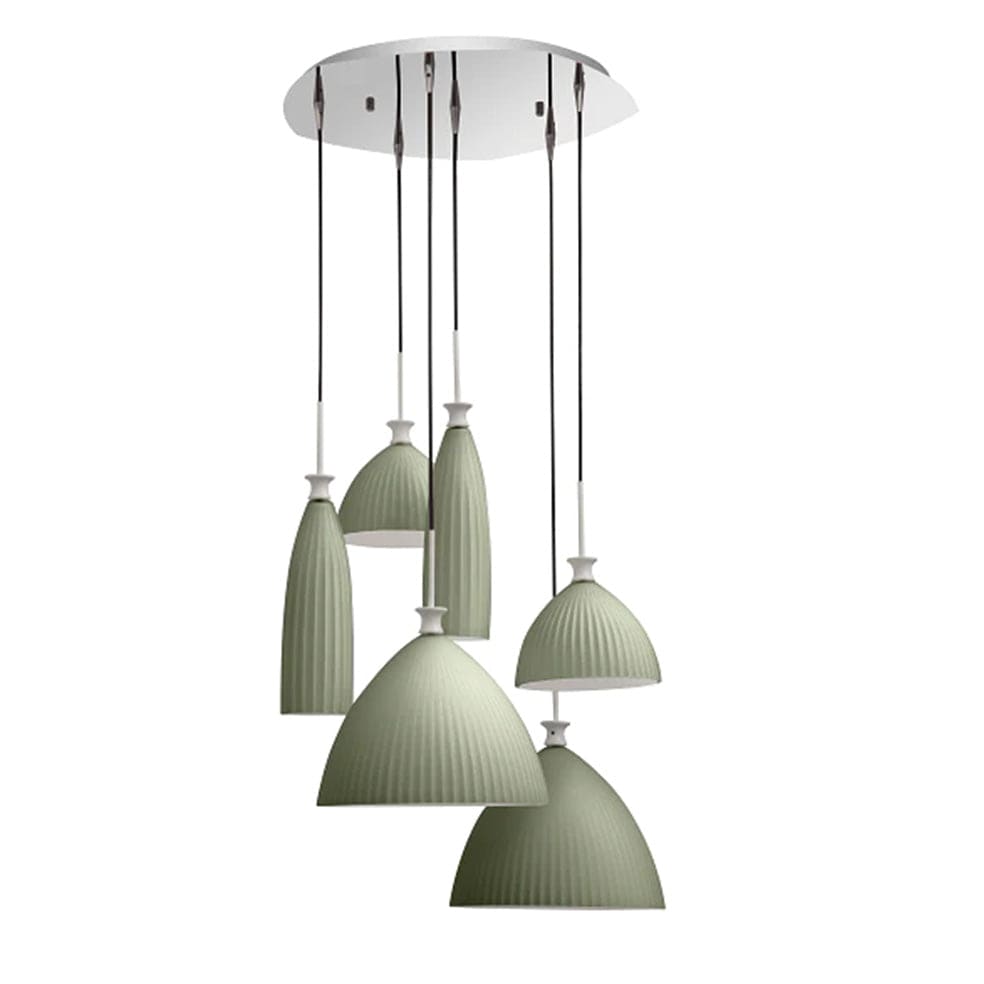 The Lighting Club Pendant Green Fanatic Glass 6 Cluster Pendant Light M-KLCH-5011-6G