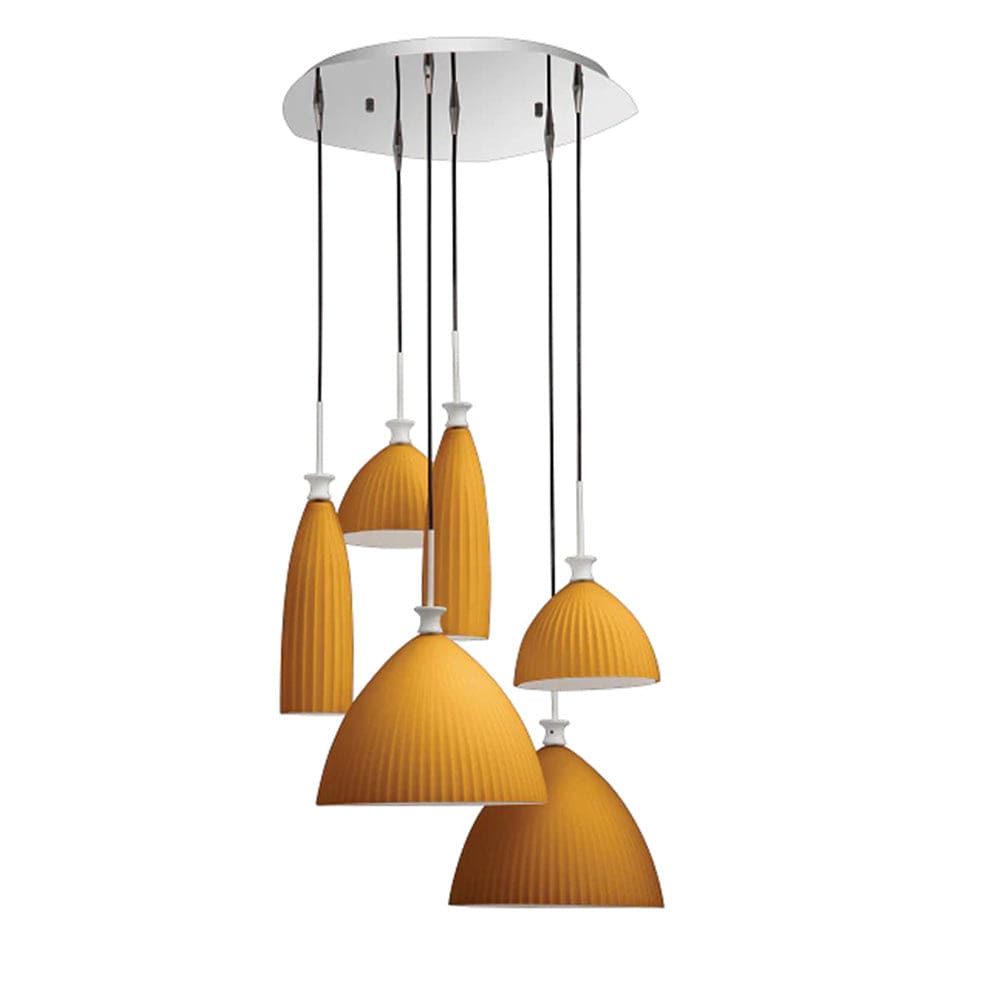 The Lighting Club Pendant Orange Fanatic Glass 6 Cluster Pendant Light M-KLCH-5011-6O