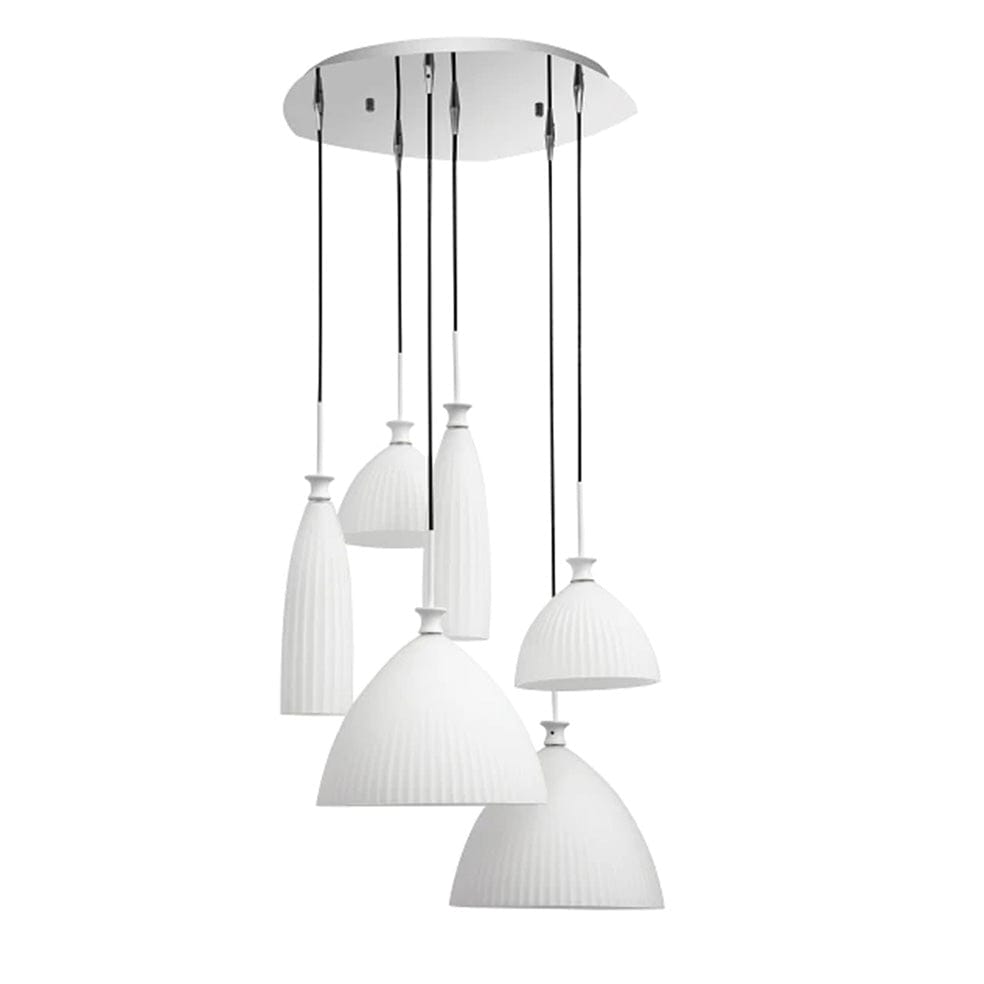 The Lighting Club Pendant White Fanatic Glass 6 Cluster Pendant Light M-KLCH-5011-6W