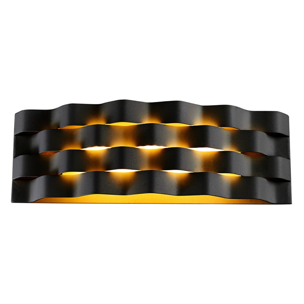 The Lighting Club Wall light Large / Black Ripple Aluminium and Acrylic Wall Light | Black or White - Medium or Large M-LED-1401L/BL