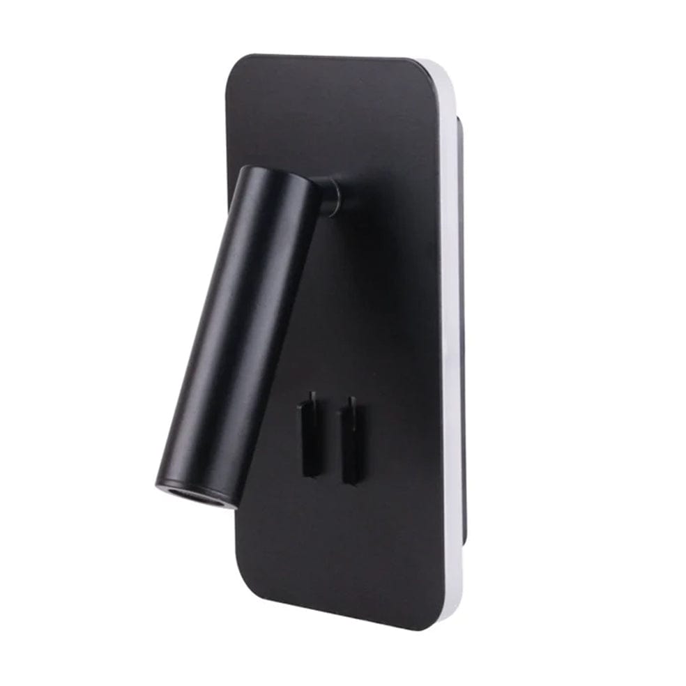 The Lighting Club Wall Light Black Rectangular Aluminium LED Reading Wall Light Black | White MB-180/BL