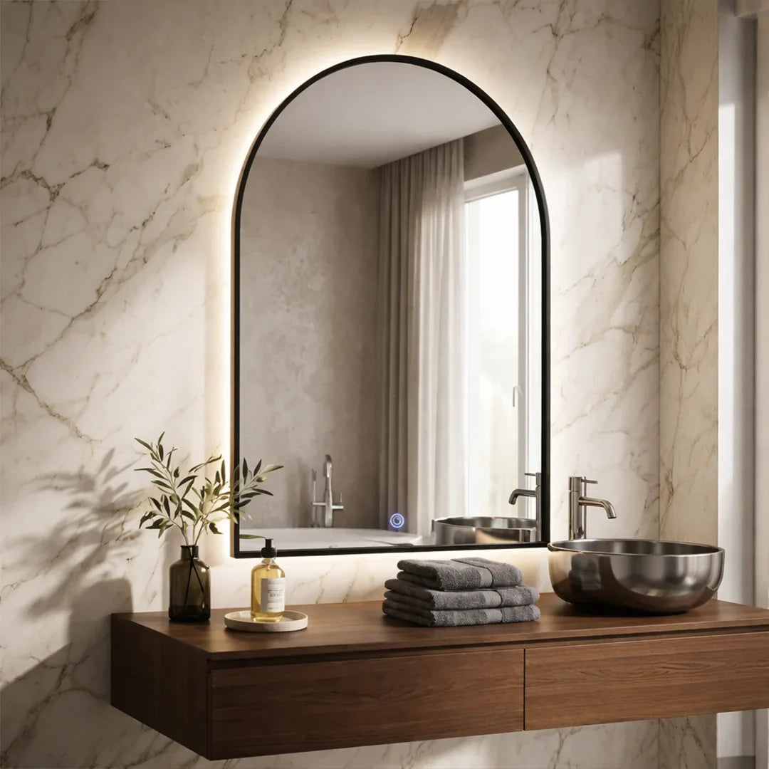 The Lighting Club led bathroom mirror Black Arched LED Bathroom Mirror – 3CCT Dimmable Anti-Fog Mirror ML070 LED 6007226092325