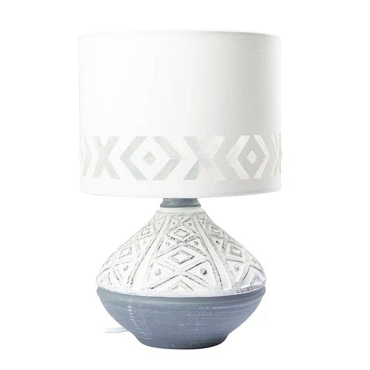 The Lighting Club Table Lamp Grey and White Bali Ceramic Table Lamp – Available in Grey | Black Next T650BL 6009551806721