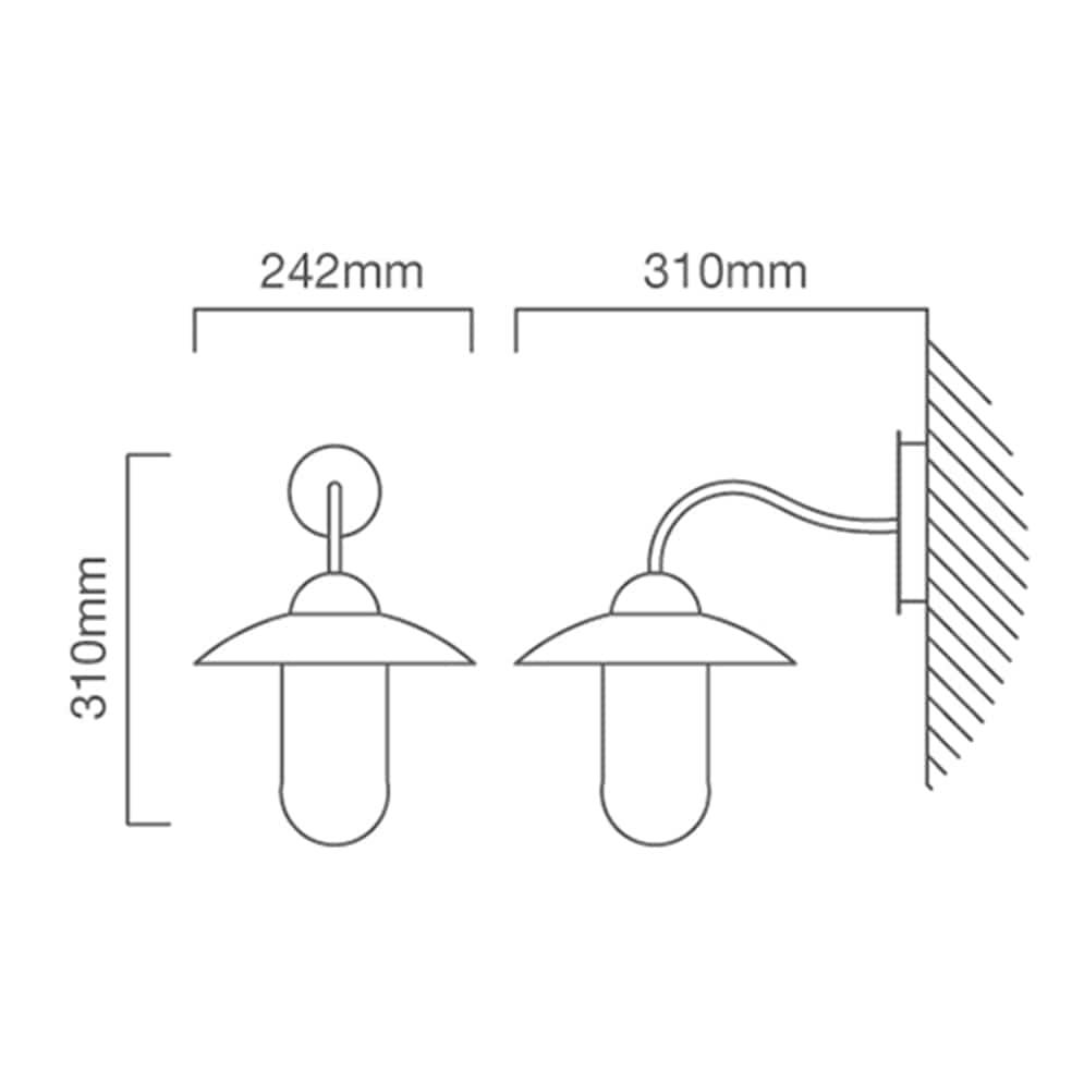 The Lighting Club Outdoor Light Milton Steel Outdoor Wall Light O329 9002759884895