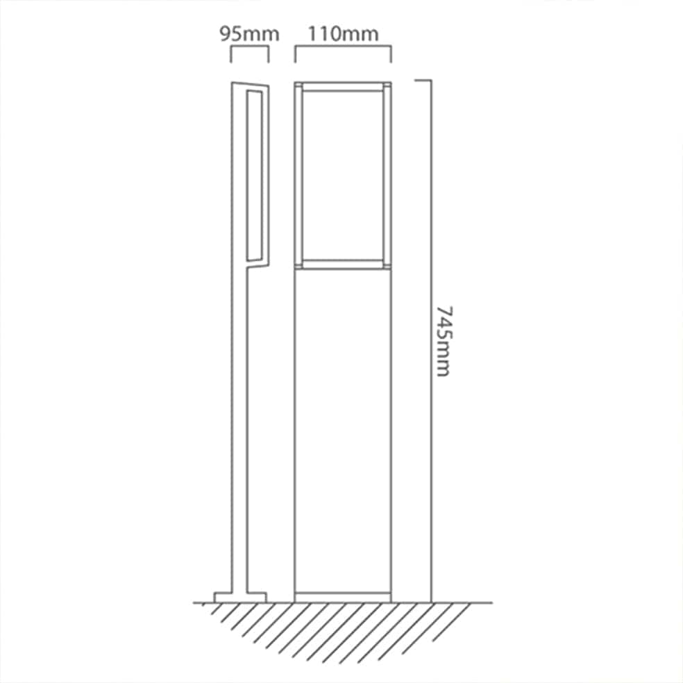The Lighting Club Outdoor Light Qubo Aluminium Outdoor LED Bollard Light Grey O542 6939412079103