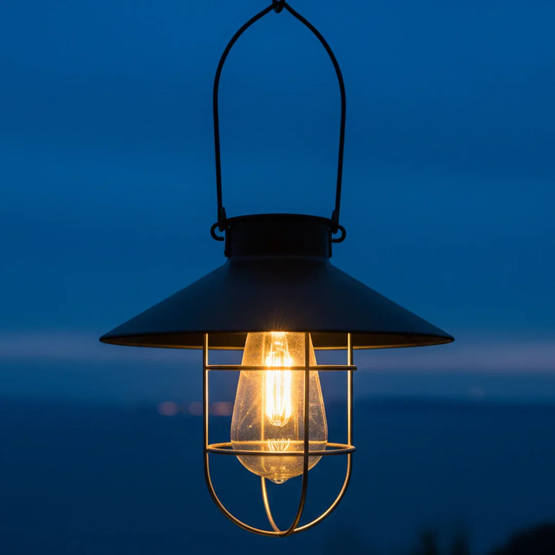 The Lighting Club solar lantern light Barnyard Solar Black Hanging Lantern O616BS 6007328397472