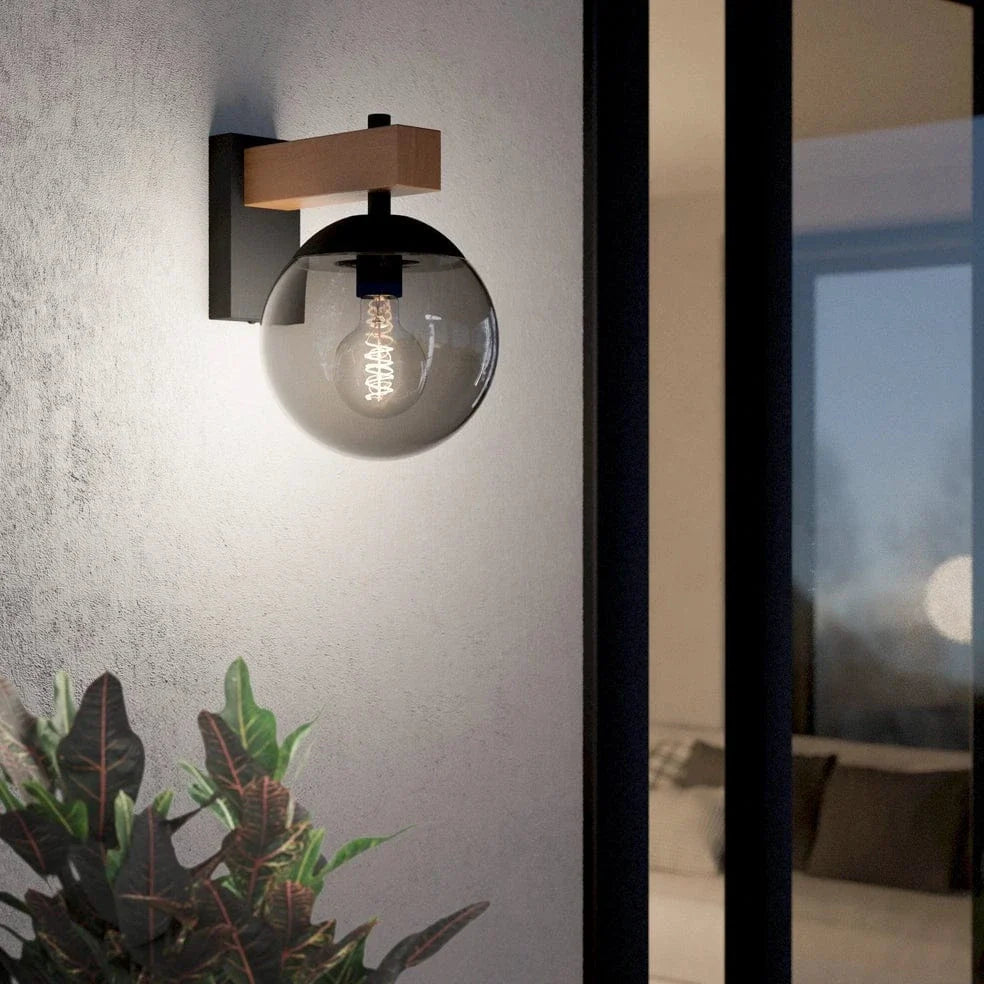 The Lighting Club Outdoor Light Eris Wood and Glass Outdoor Wall Light O645 9008606261765