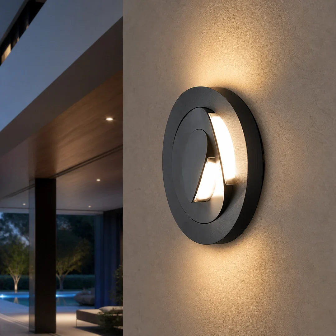 The Lighting Club Wall Light Modern Dark Grey Round LED Outdoor Wall Light – Warm White O652 6939412016436
