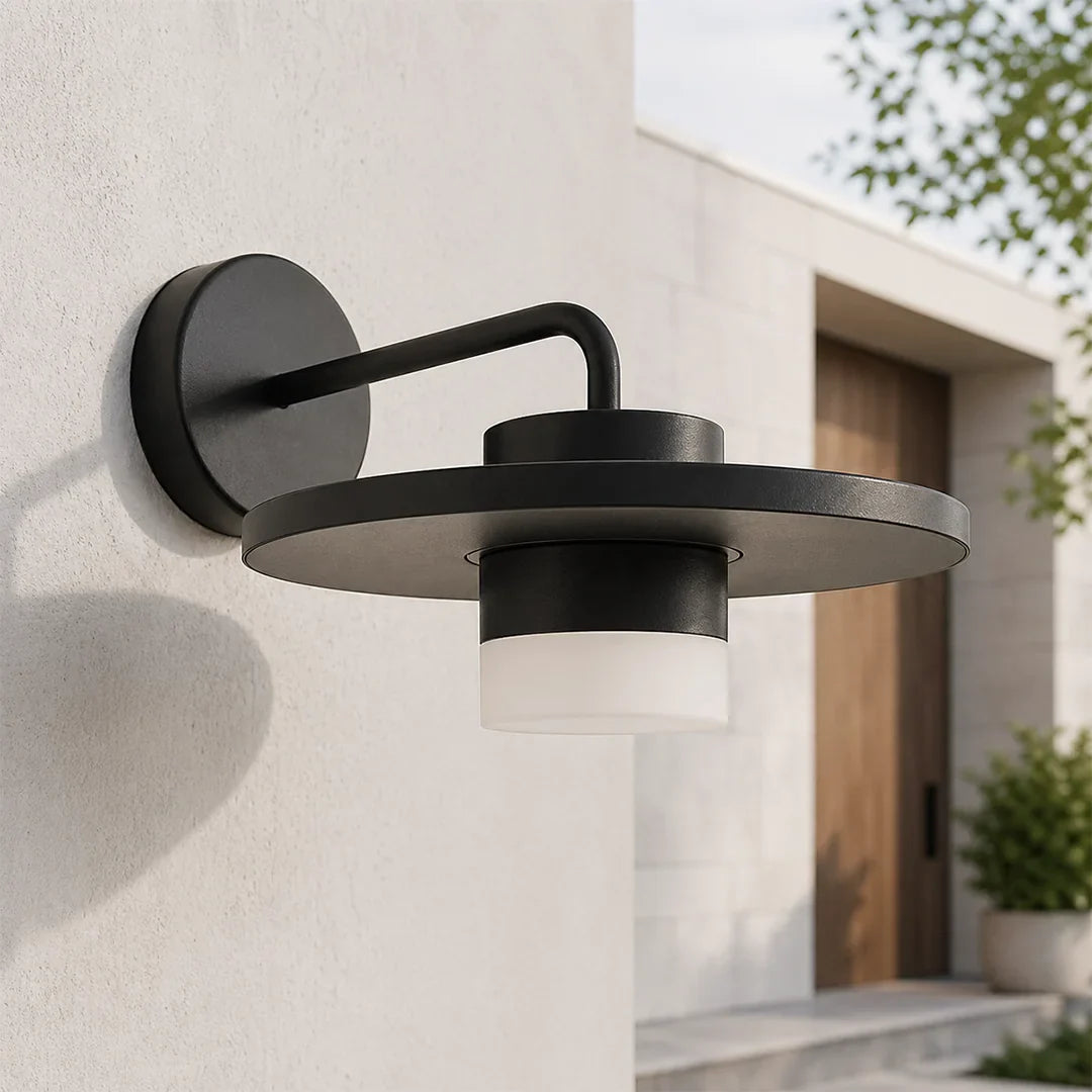 The Lighting Club Wall Light Matt Black LED Disc Outdoor Wall Light - 7W IP54 O653 6939412016344