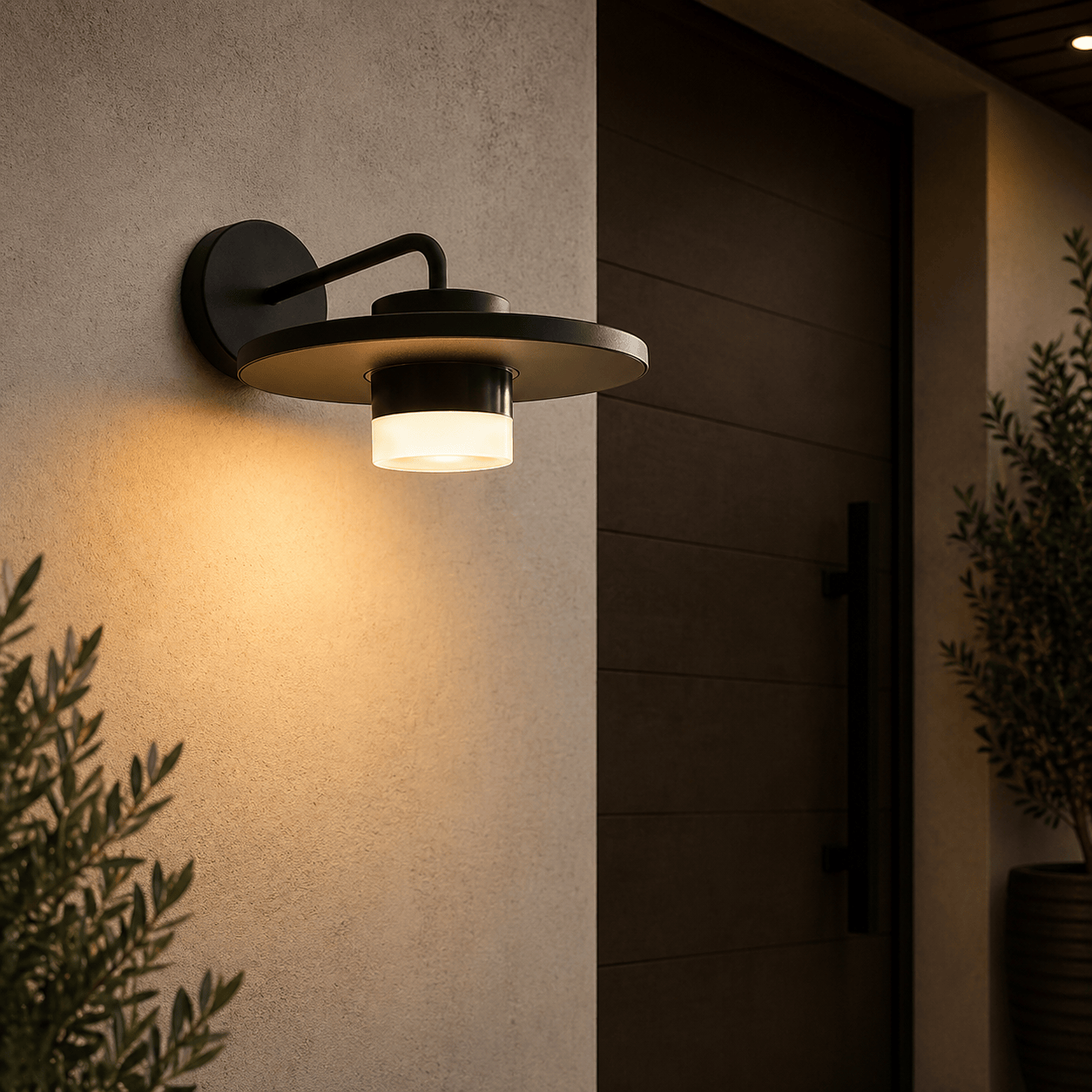 The Lighting Club Wall Light Matt Black LED Disc Outdoor Wall Light - 7W IP54 O653 6939412016344