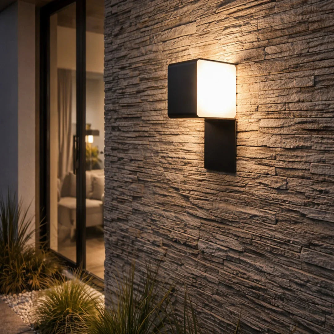 The Lighting Club Wall light LED Outdoor Wall Light Black 12W | Modern Cube Up Down Light O664 6009551811695