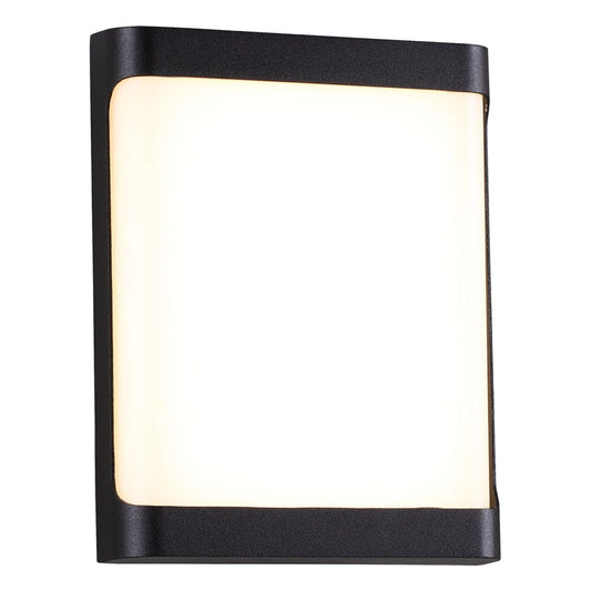 The Lighting Club Outdoor Light Plain Coastal Square LED Bulkhead Light Black | Plain or Grid P-KLB-LED-612