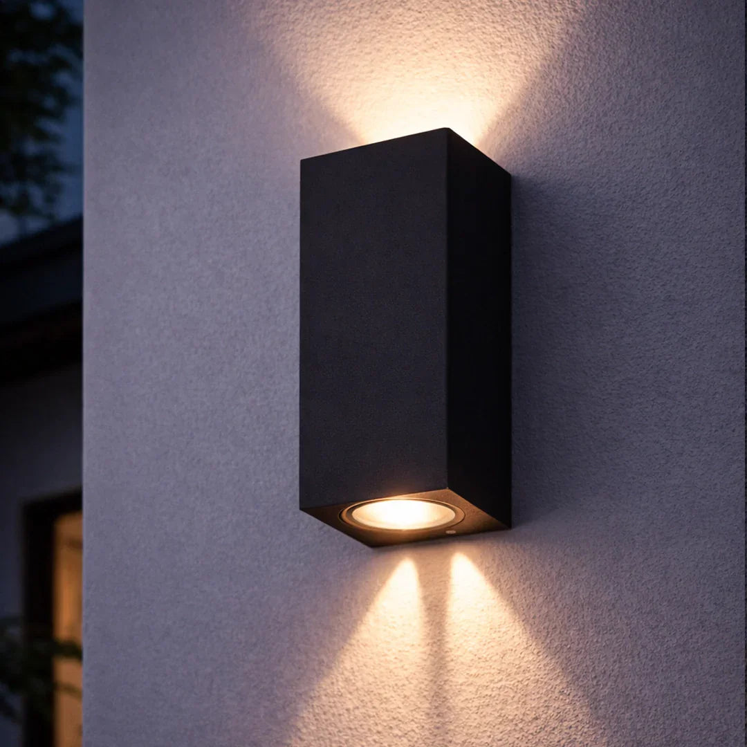 The Lighting Club Outdoor Light Zea Polycarbonate Outdoor Up and Down Wall Light Black P-KLG-8111