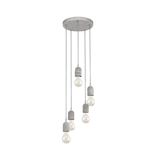 The Lighting Club Pendant Silvares 5 Light Metal Pendant Concrete Grey P1006 9002759955243