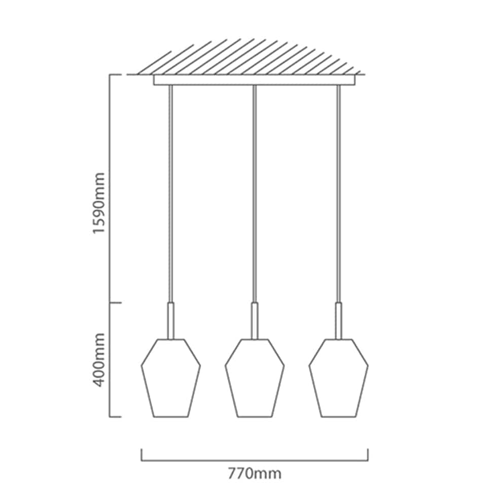 The Lighting Club Pendant Murmillo Glass Pendant Light | Smoke and Chrome P1011 9002759967741
