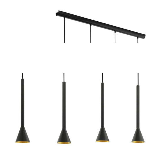 The Lighting Club Pendant Cortaderas Metal Dimmable 4 Light Pendant - Black P1060 9002759976057