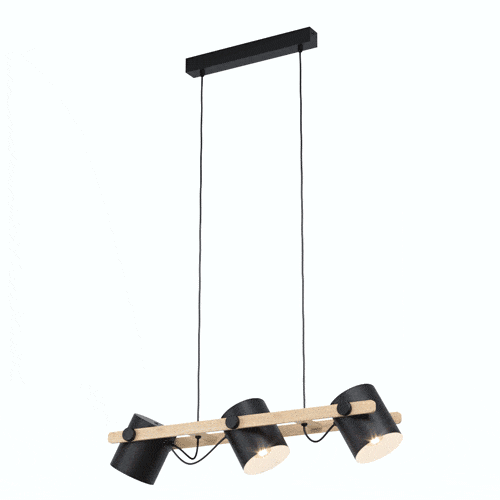 The Lighting Club Pendant Hornwood 3 Light Pendant | Black P1125 9002759430450