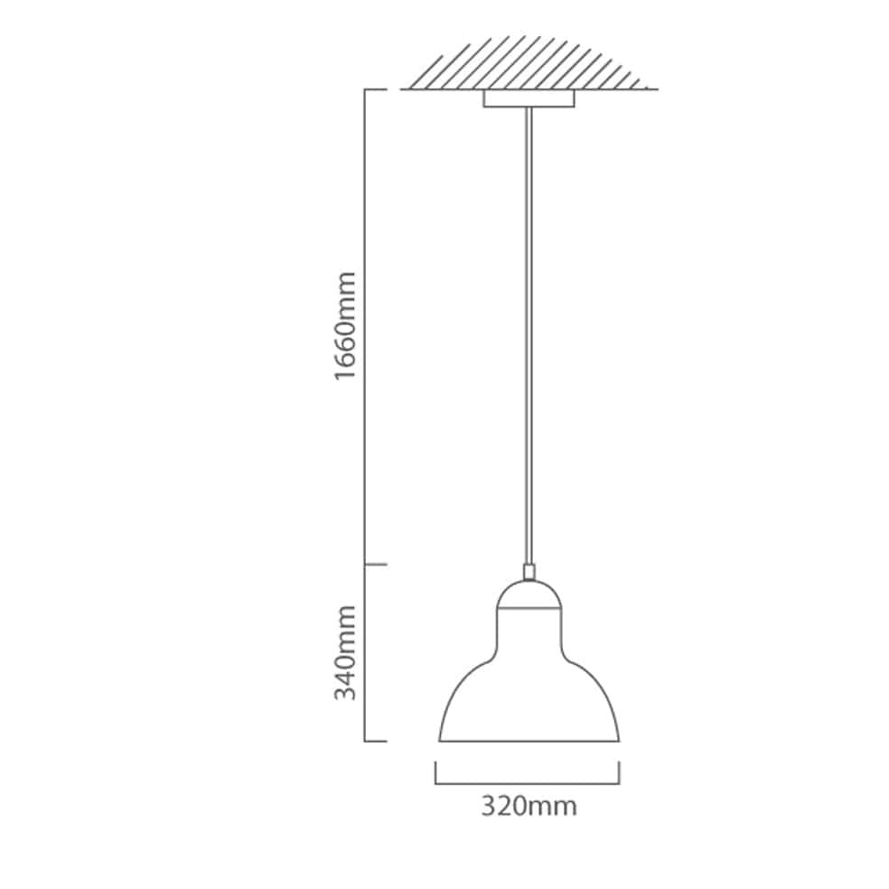 The Lighting Club Stockholm Metal Pendant Light Bronze | Gold P1134CF 6007328399735