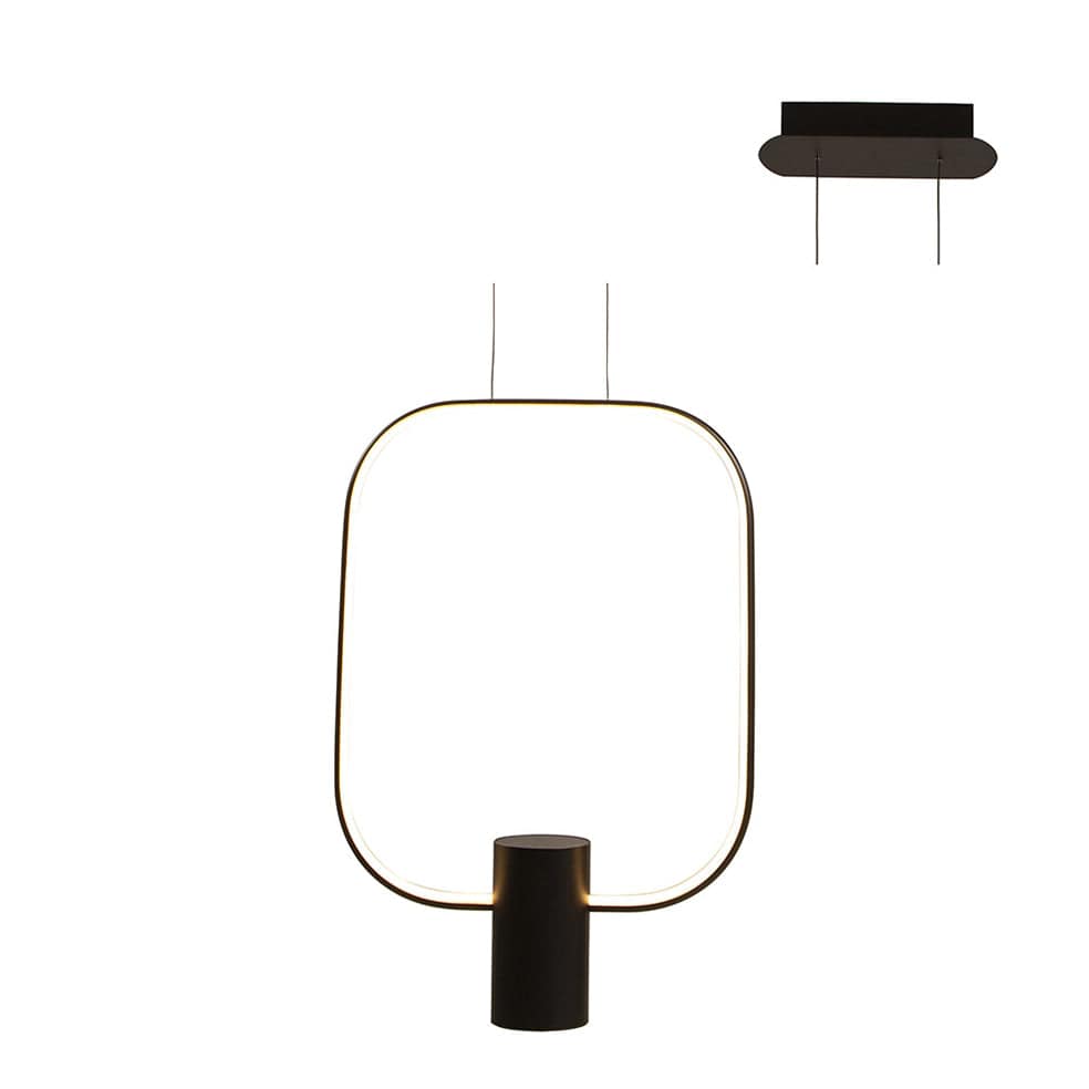 The Lighting Club Pendant Black Aurora Square LED Pendant Light | Black or White P1139B