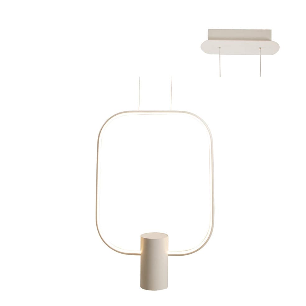 The Lighting Club Pendant White Aurora Square LED Pendant Light | Black or White P1139W