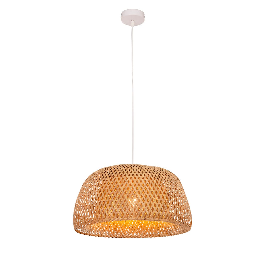 The Lighting Club Scarlet Pendant Light - Woven Bamboo P1265N 6009551807315