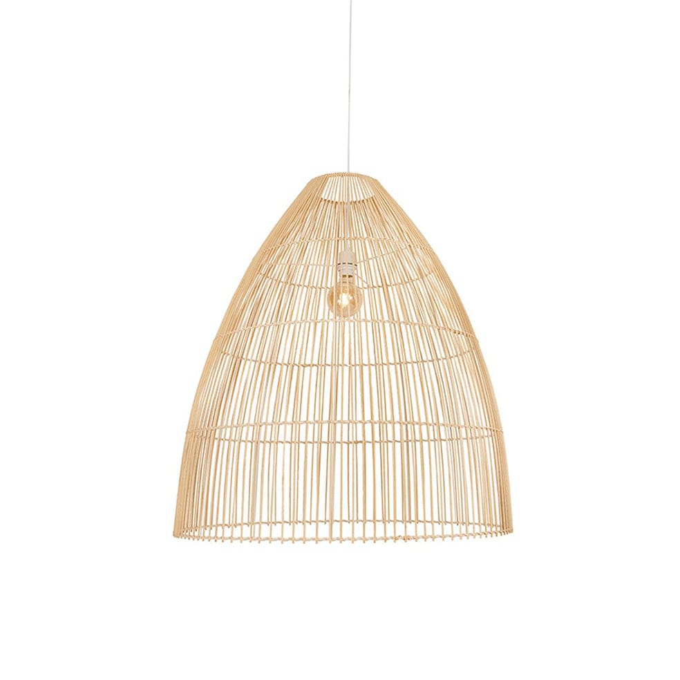 The Lighting Club Medium Lupo Pendant Light - Natural Woven Rattan P1271N 6009551807377
