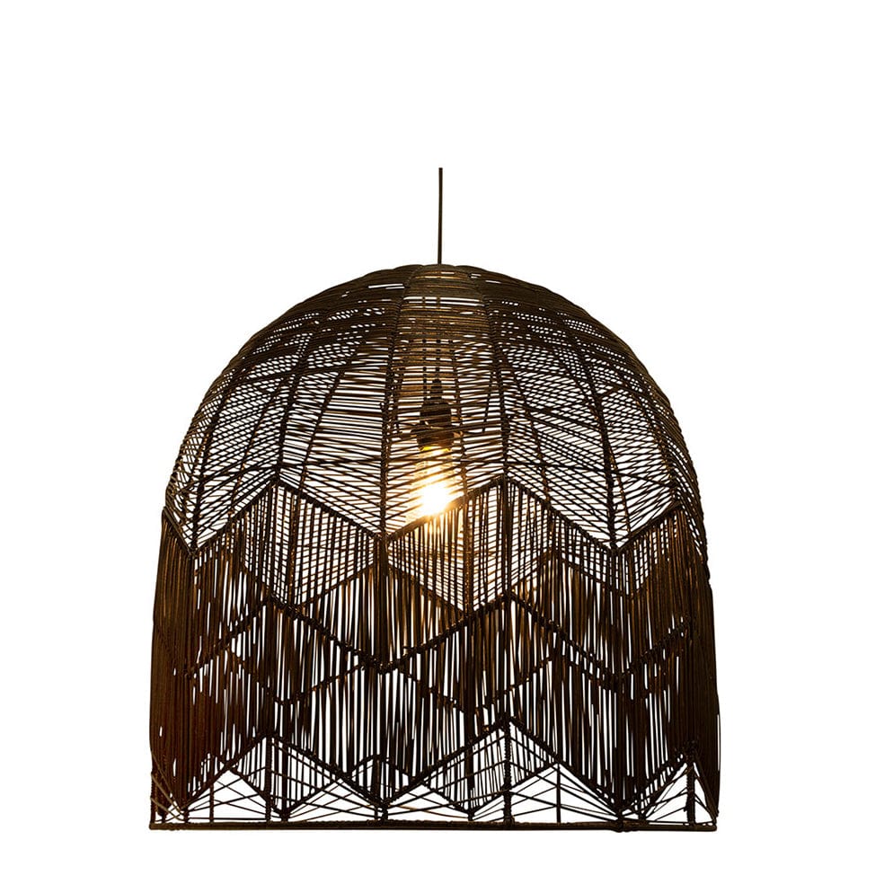The Lighting Club Medium / Black Toulon Pendant Light - Woven Rattan | 3 colours P1277B