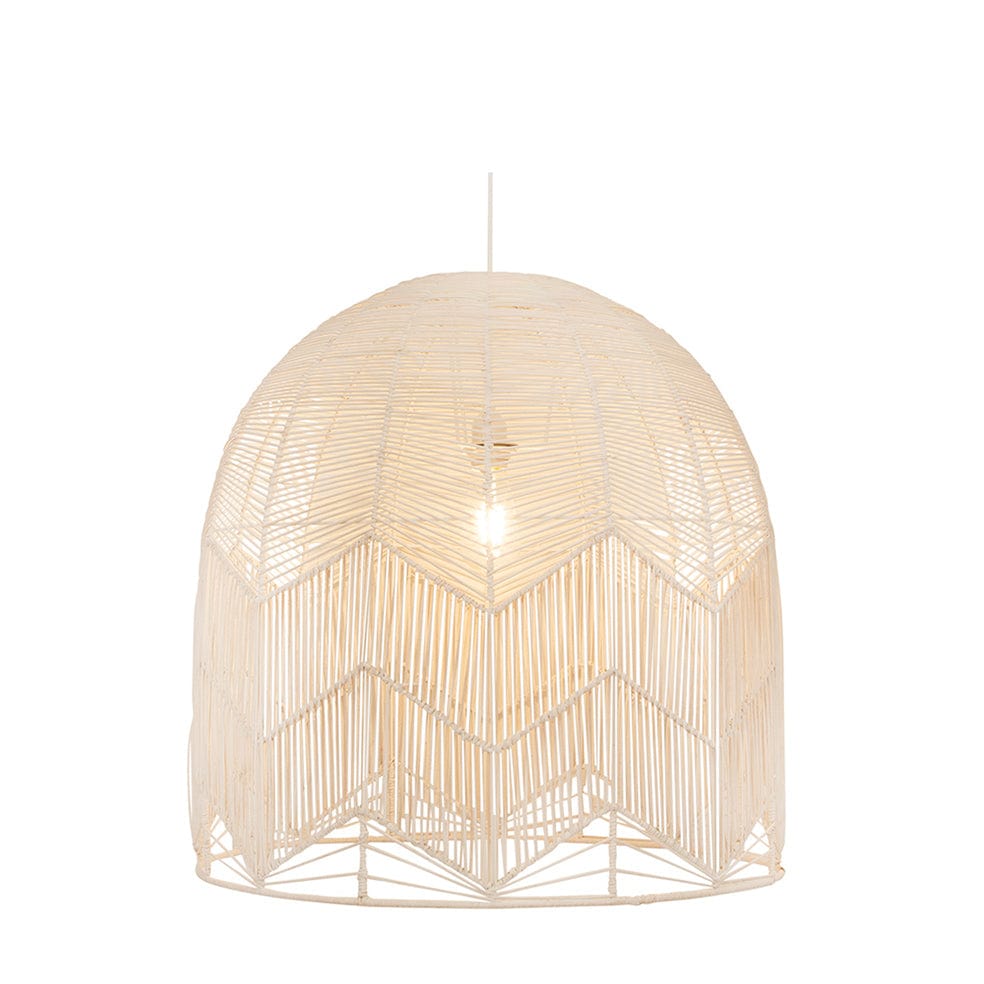 The Lighting Club Medium / White Toulon Pendant Light - Woven Rattan | 3 colours P1277W