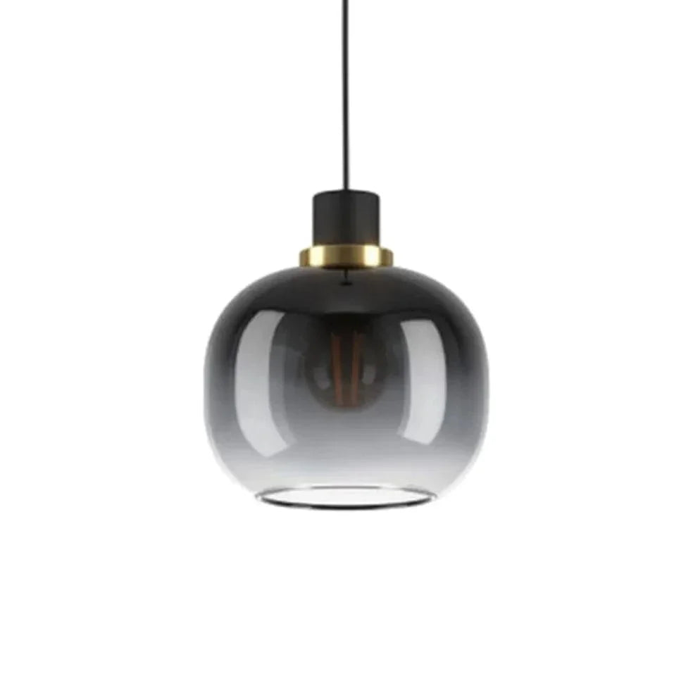 The Lighting Club Pendant Oilella Glass and Metal Pendant Light Black P1308 9002759996161