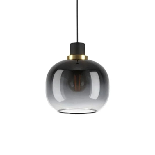 The Lighting Club Pendant Oilella Glass and Metal Pendant Light Black P1308 9002759996161