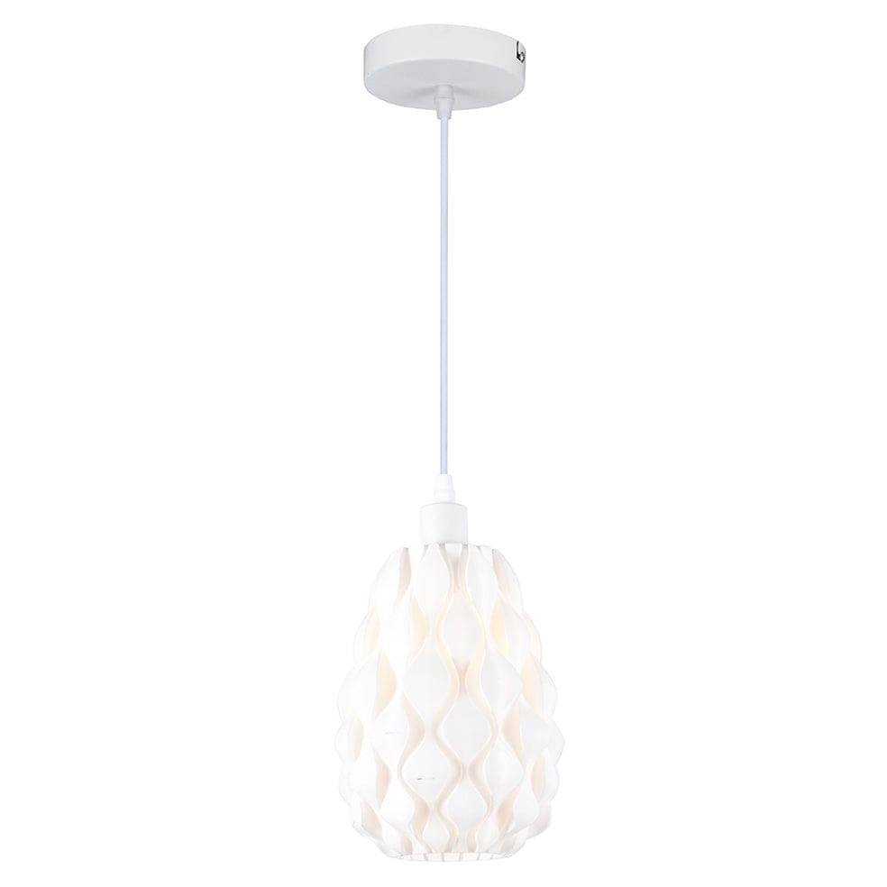 The Lighting Club Pendant Lights Weavesphere Narrow Metal Pendant Light White P1317 6009551809463