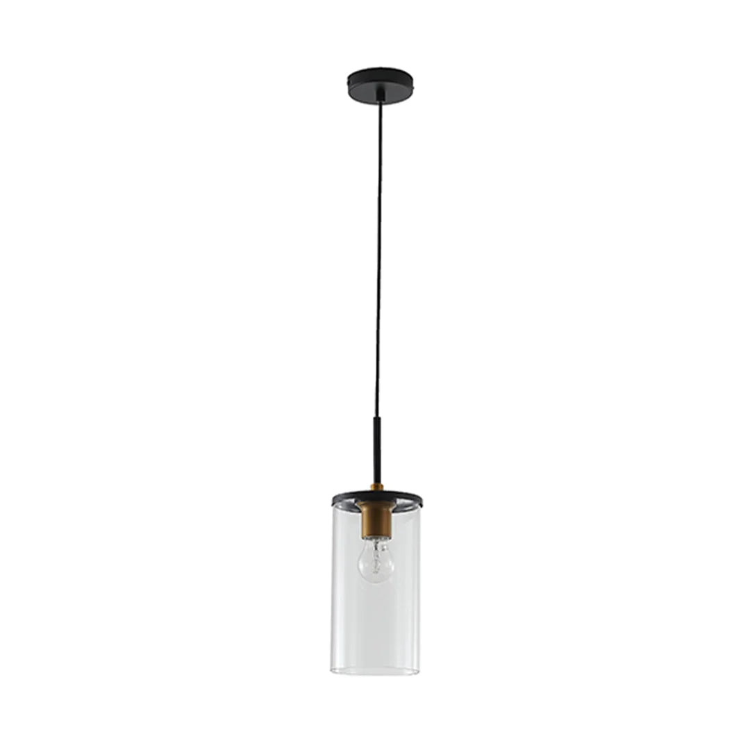 The Lighting Club Pendant Lights Black and Bronze Glass Cylinder Pendant Light – Hanging Ceiling Light P1340 6009551810766