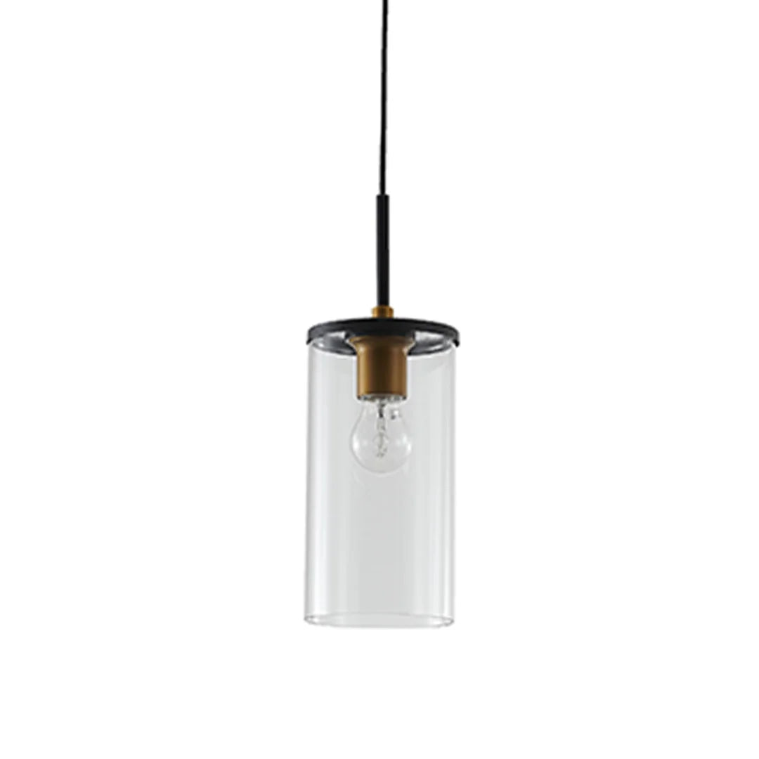 The Lighting Club Pendant Lights Black and Bronze Glass Cylinder Pendant Light – Hanging Ceiling Light P1340 6009551810766